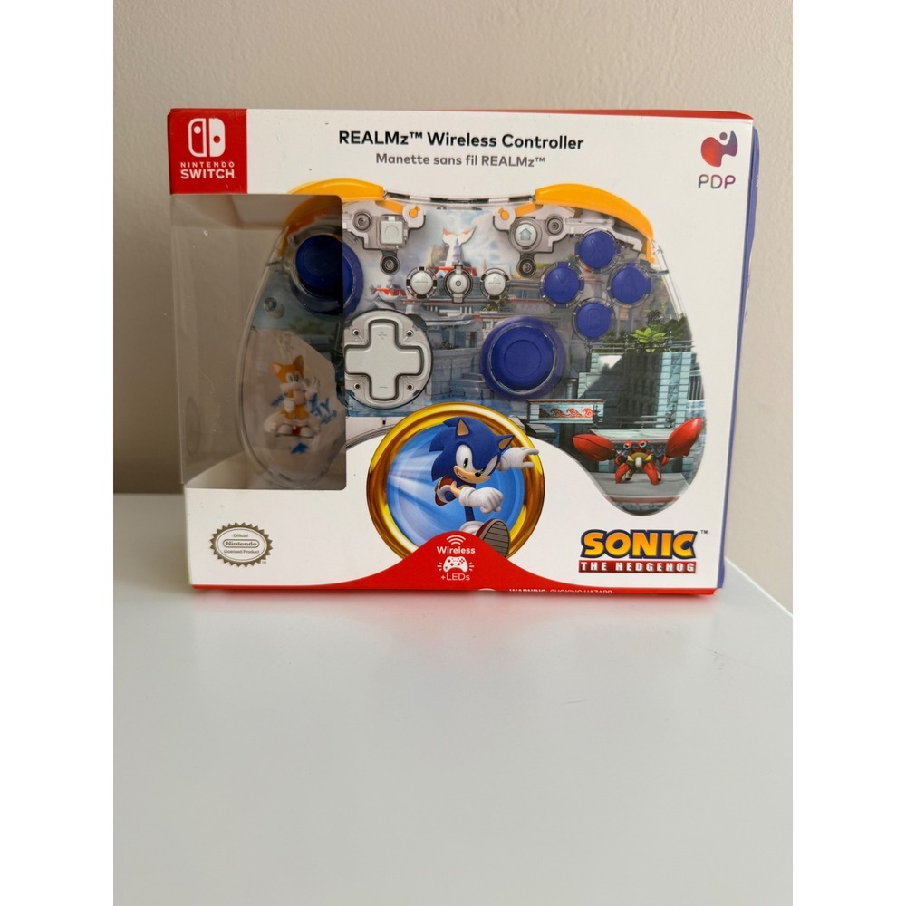 PDP REALMz Sonic Tails Wireless Controller Nintendo Switch Clear Blue NIB NWT